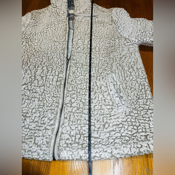 Thread & Supply Sherpa Full Zip Hoodie Jacket – Women’s Large – Ivory / Gray - Picture 4 of 7